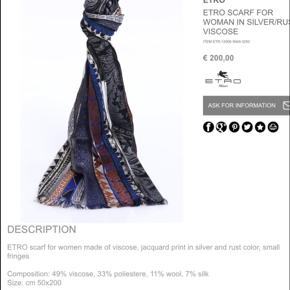 Etro Multicolor and Textured Scarf - Vibrant Patterned Wrap - Picture 5 of 5